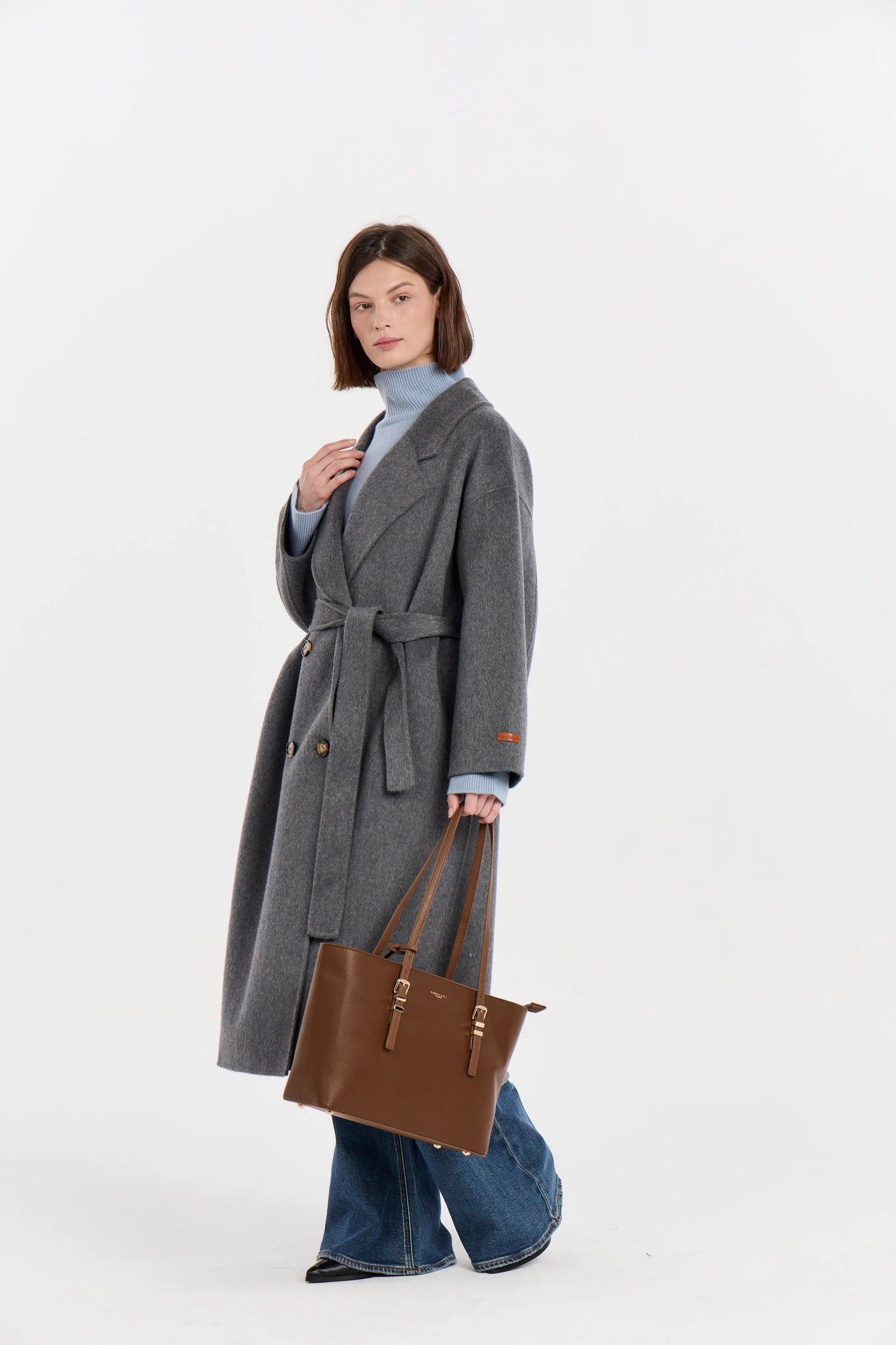ПАЛЬТО ДРАПОВОЕ БЕЗ ПОДКЛАДКИ купить в L&R | Цена 12950₽